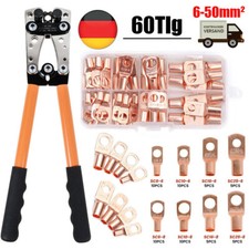 Batteriekabelschuh-Crimpwerkzeug Set 6-50mm² Zange und 60x Sortiment Kabelschuhe
