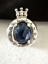 Pandora * Krone Charm * 798266CZ * 925 Silber * Blauer kubischer Zirkonia * TOP