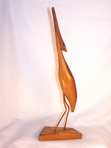 Kranich holz figur - kranich, mit
