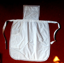 Servierschürze  Latz zum Anstecken gr. Tasche edle Spitze Handarbeit ungebraucht