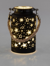 Formano B-WARE ! Deko Licht 17 cm "Festival"  Sterne Schwarz Timer Weihnachten