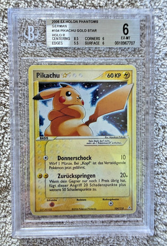 Bgs6 pikachu gold star - bgs6, ex-mt