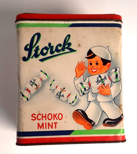 Große alte blechdose storck - große,