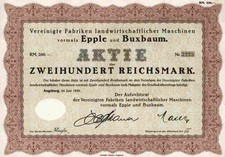 Vereinigte Fabriken landwirtschaftlicher Maschinen Epple Buxbaum 1928 Augsburg