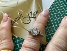 SARAH KERN Ring (HSE24/Channel21), Gr. 17, Silber/Swarovskikristalle + Lupe ´