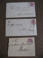 DR: 3 Briefe mit Nr. 47, Bad Nauheim 1894, Priebus 1890, Trebbin/Berlin 1890