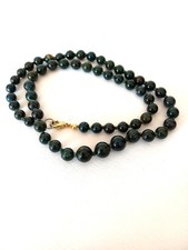 Edelsteinkette Heliotrop-Kugeln einzeln geknotet im Verlauf 50 cm