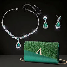 Glitzer-Abendtasche Set für