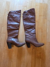 Damen Stiefel Vollleder Hellbraun Gr.38