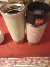 Emsa Travel Mug Waves, Emsa TRAVEL MUG Trinkbecher 1x Rosa,1x WEISS/360 & 500ml 