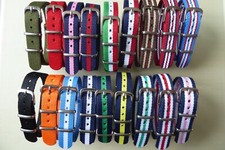 Natoband Nylon   14 mm  Dornschließe Textil  verschiedene Farben Durchzugsband