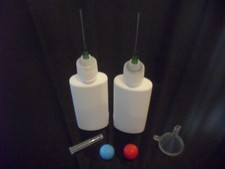 5 x Nadelflasche 50 ml Dosierflasche Stumpfkanülen großer Durchfluß + Trichter