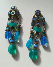 Konplott Tropical Candy Mixed Water Blues Blau Grün Clips Ohrringe Ohrhänger Top