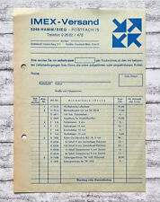 Imex Versand Hamm Preisliste Luftpistole Revolver Knallrakete Dokument Papier