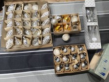 alter Christbaumschmuck  Kugeln, Reflex, Zapfen, Nüsse Silber Lauscha
