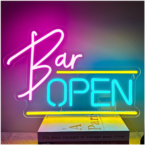 Rucvixkt bar open neon schild - bar,