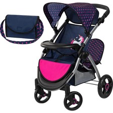 Puppen-Zwillingswagen Einhorn