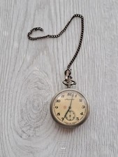 Alte russische Taschenuhr Molnija mit Kette Segelschiff zum aufziehen