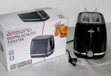 AM 10816 Designer Doppelschlitz Toaster 870W 6 Stufen Brotaufsatz Black Chrom