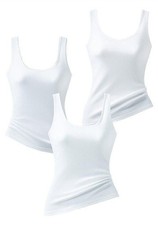 PETITE FLEUR Damen Achselhemd 3er-Pack Unterwäsche weiß NEU