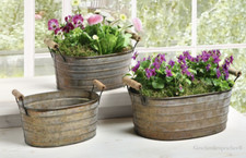 Zinkwannen Holzgriffe