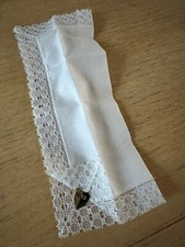 Stofftaschentuch Taschentuch Maco weiß Spitze in Box Hochzeit Vintage NEU