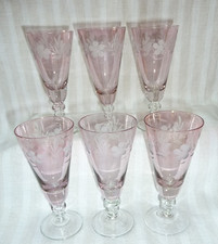 6 Stk Gläser original Russisch UdSSR rosa Likörgläser Schliff unbenutzt
