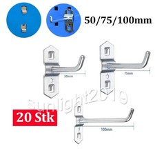 20 Stk 50/75/100 mm Werkzeughalter Lochwand Lochwandhaken mit schrägen Hakenende