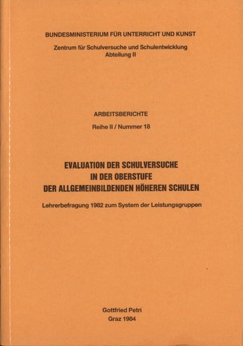 Evaluation der schulversuche - evaluation,