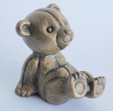 Kleine massive Bronze Figur sitzender Teddy Bär 6x5cm H76m
