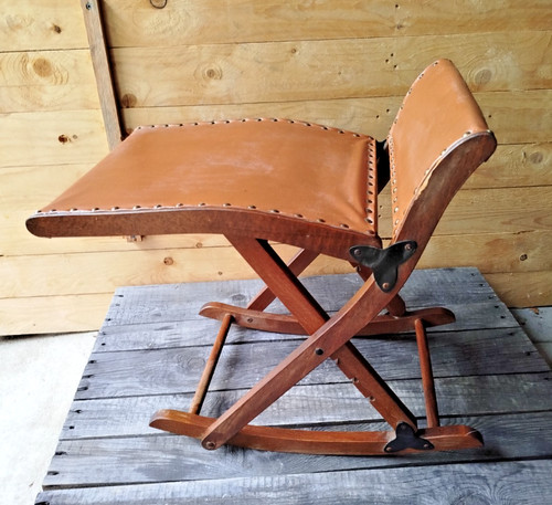 70er vintage holz fußhocker - 70er,