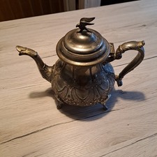 Orientalische Marokkanische Teekanne Versilbert Messing 21 Cm Hoch