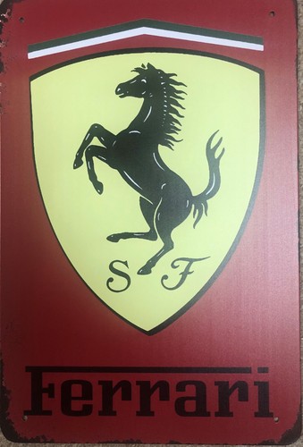 Ferrari blechschild ross pferd - blechschild,