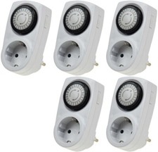 5x Zeitschaltuhr Steckdose Timer Zeitschalter Mechanische Schaltuhr Dauerbetrieb