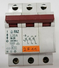 (018) Sicherungsautomat Möller 20A L für Schaltschrankmontage (35mm)
