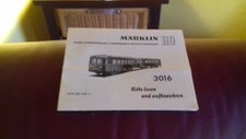 Märklin Bedienungsanleitung für Schienenbus 3016 von Julei 1962 sehr gut