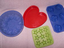 4x Silikon Cupcake Muffin Kuchen  Backform Blume Herz Rose  Eisform Ikea 