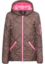 Kurzjacke mit Kapuze Gr. 36 Cognac Pink Damenjacke Mantel Parka Kurz-Jacke Neu