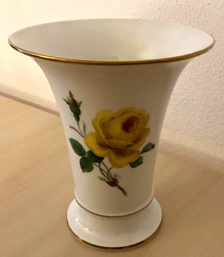 Meissen vase gelbe rose - meissen,