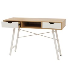 B-Ware Schreibtisch MCW-E92, Bürotisch Computertisch, 120x60cm naturbraun weiß