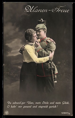 Postcard soldier love ulan - postcard,