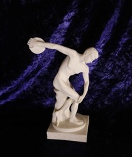Act nude Figur griechische Skulptur Diskuswerfer Alabaster Griechenland 19cm