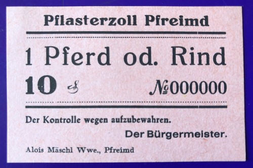 Wertmarke pfreimd pflasterzoll - pfreimd,