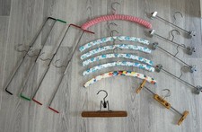 16 Kleiderbügel Original 50er60er70er Jahre Holz Kunststoffüberzug Hosenspanner