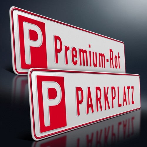 Parkplatzschild premium rot - parkplatzschild, |