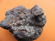 Mineralien, Pyrolusit Psilomelan Calcit, Grube Fernie, 6 x 6 x 4 cm