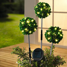 Solar-Buchsbaum 3er-Set LED Beleuchtung Licht Garten Deko Gartendekoration