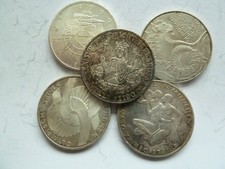 5X BRD 10 DM   Gedenkmünzen