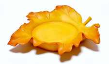 PARTYLITE Biskuit Porzellan - 3 Docht Kerzen/Teelichthalter -"Herbstblatt"