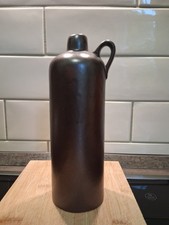 Steingutflasche, Flasche 24 cm, Steingut, braun 